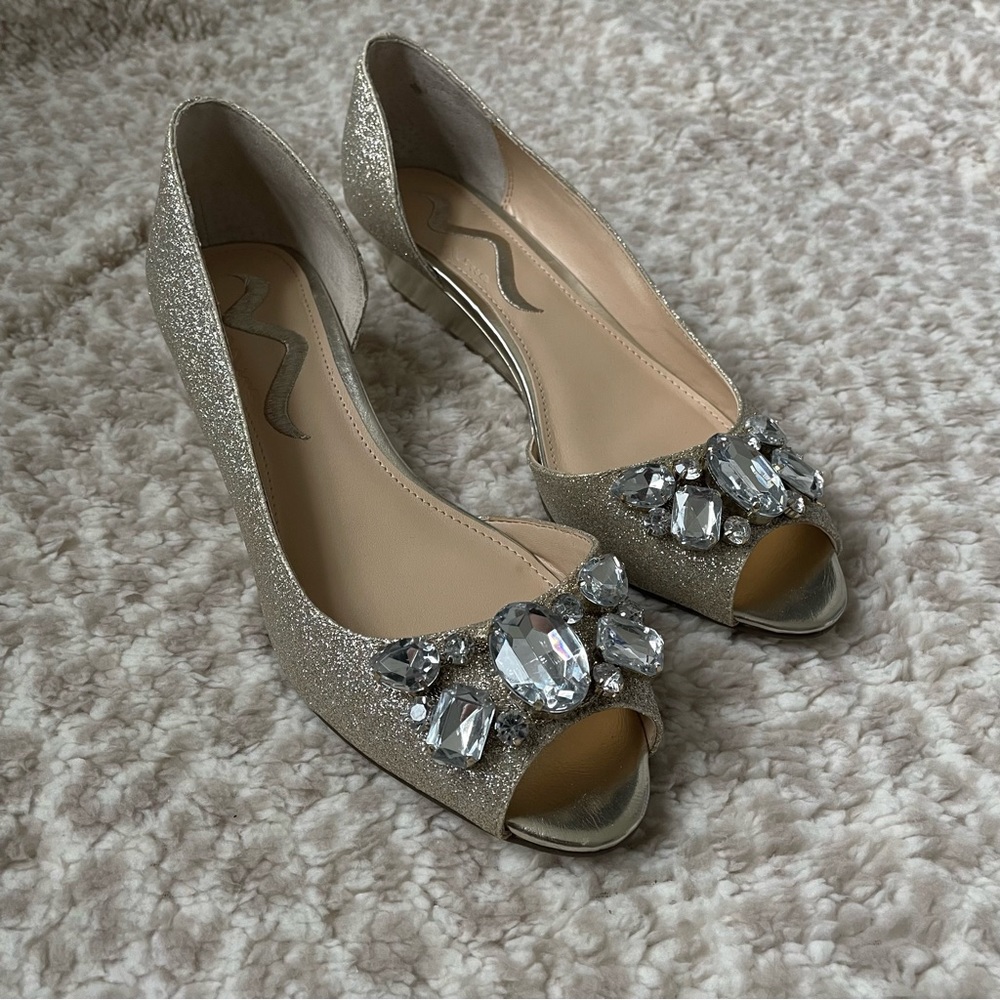 Nina Platino Sora Kitten Heel Wedge Shoes